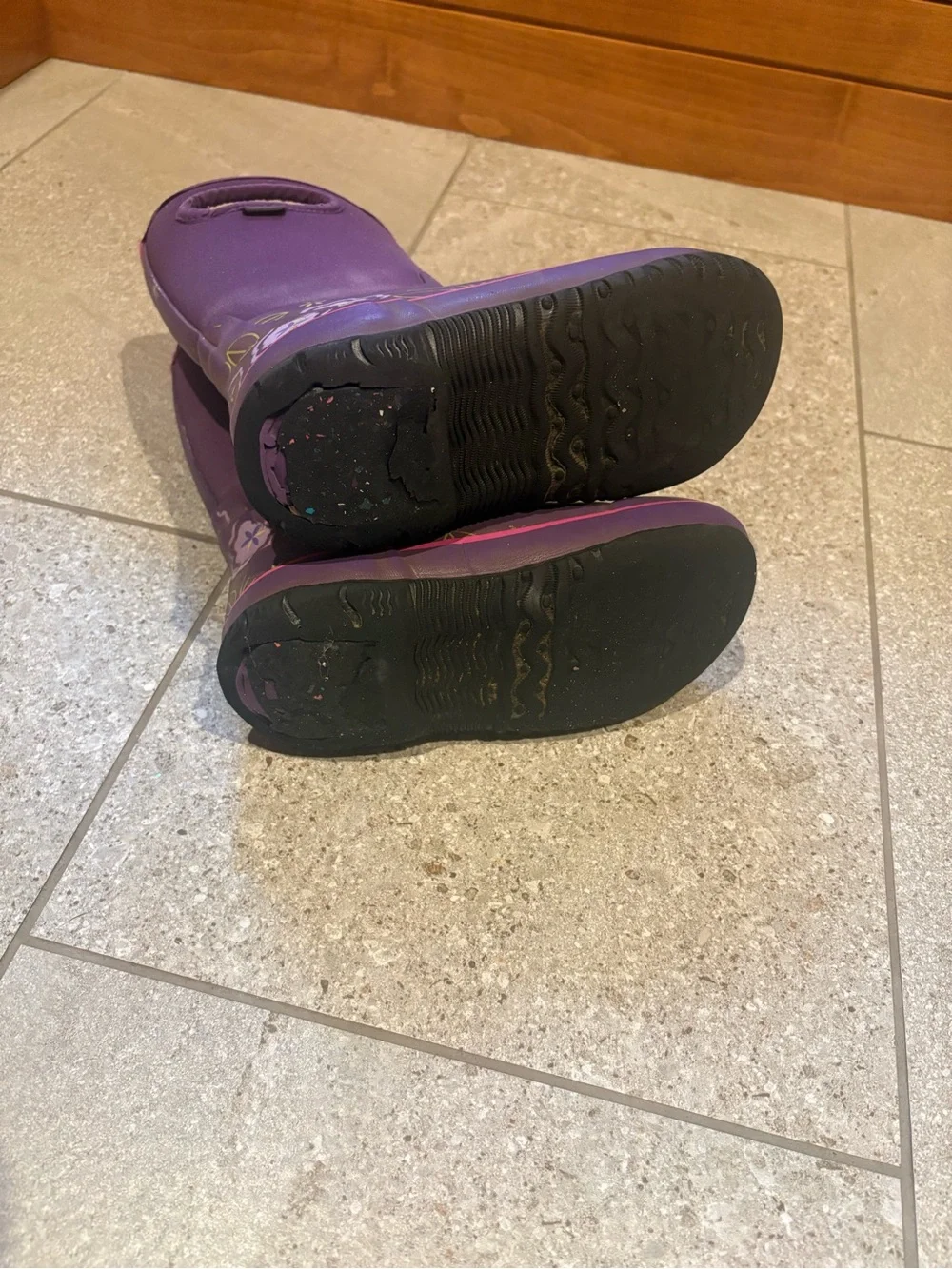 Bogs Purple Kids Floral Waterproof Boots